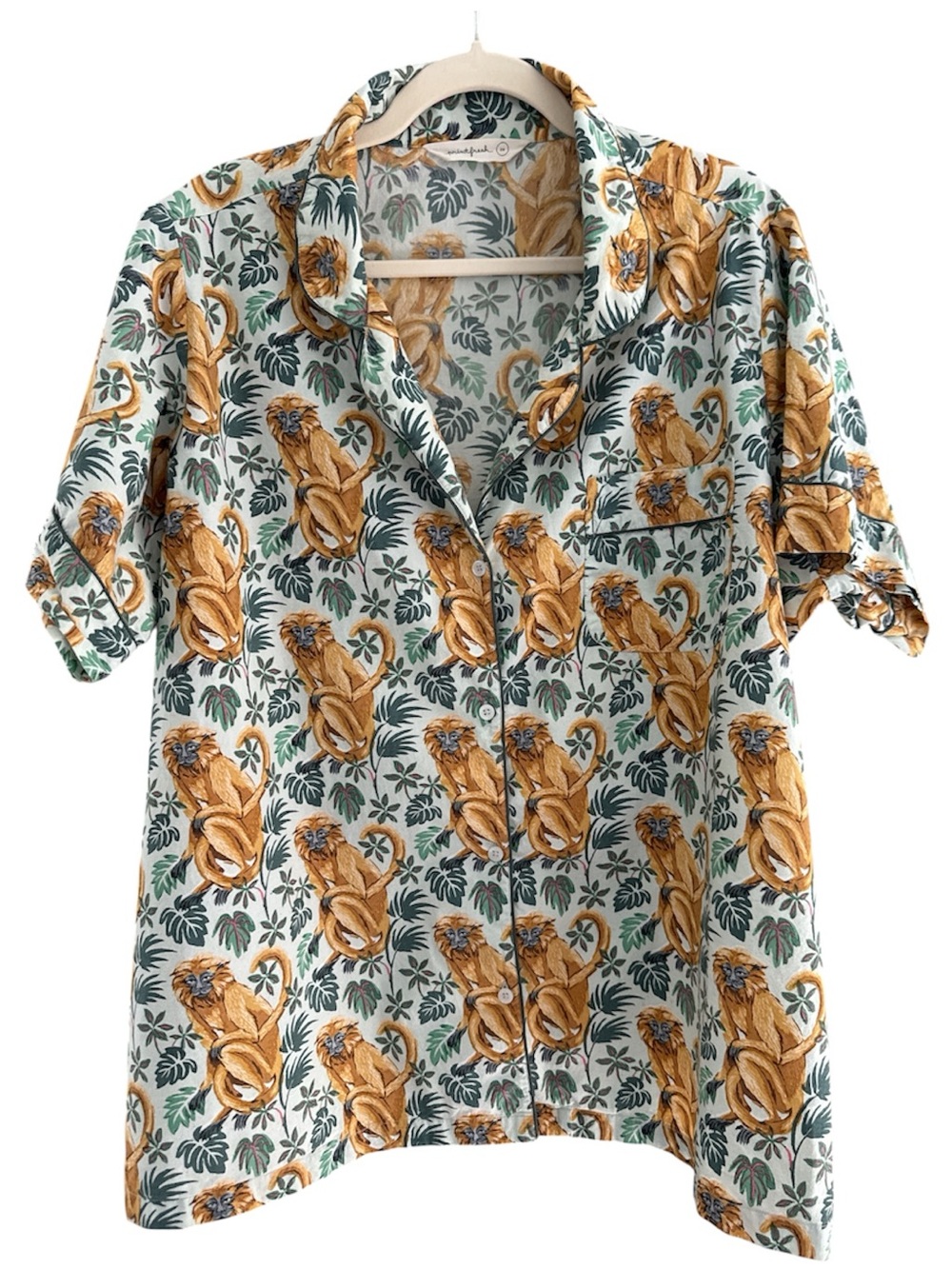 Printfresh Monkey Jungle Cotton Pajama Set 3X Elastic and Drawstring Shorts